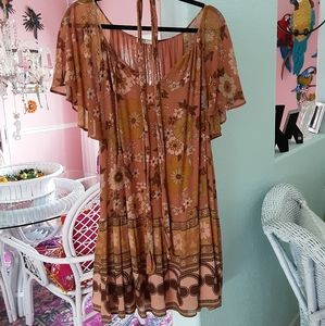 SPELL BUTTERCUP AMBER PLAY DRESS MED EUC